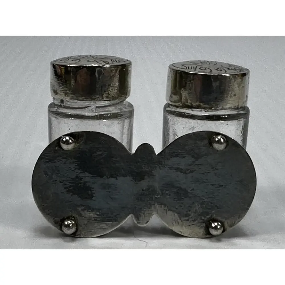 Mini Salt & Pepper Caddy Asian Chinese‎ Characters Text On The Tops